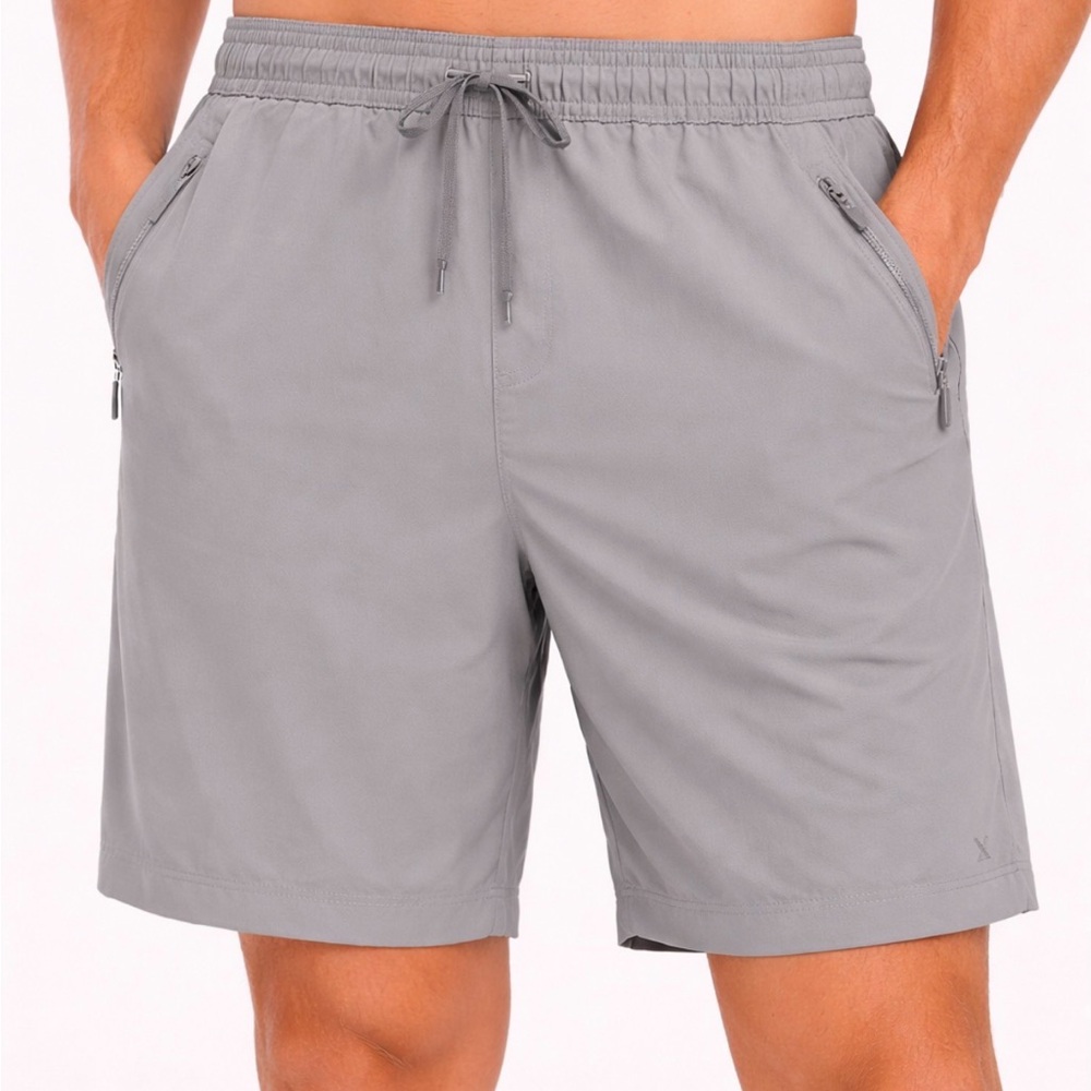 Soybu Men’s Light Gray Athletic Shorts with Zipper Pockets – Size XL(A275)✨